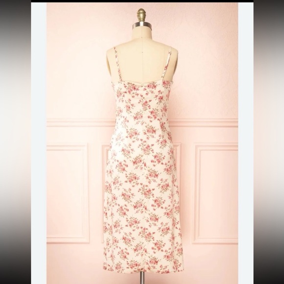 NWT Inmod Calliope Ivory Cowl Neck Floral Midi Dress
 size Large - Picture 3 of 12